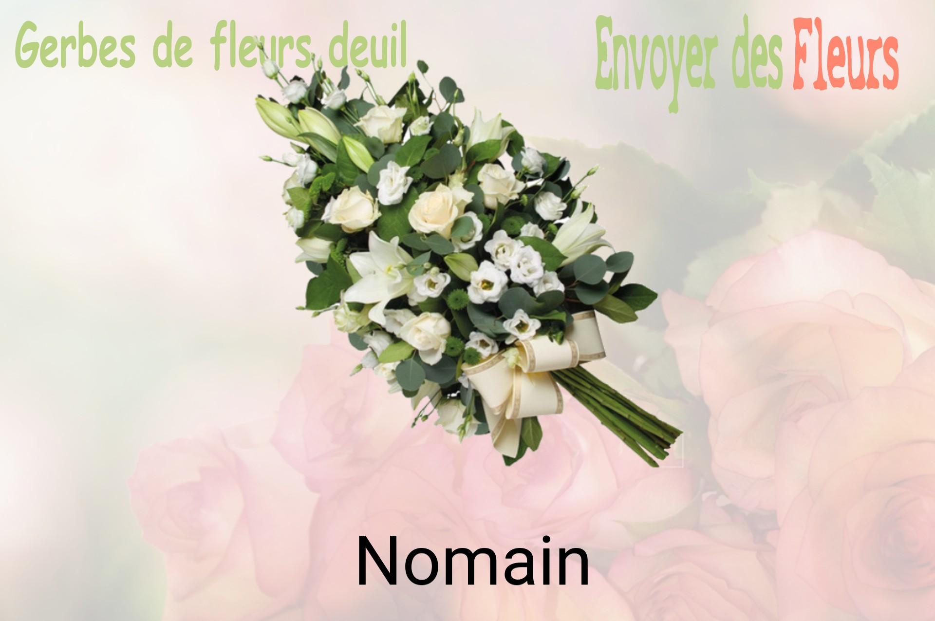 Gerbe de fleurs de deuil livrée à Nomain
